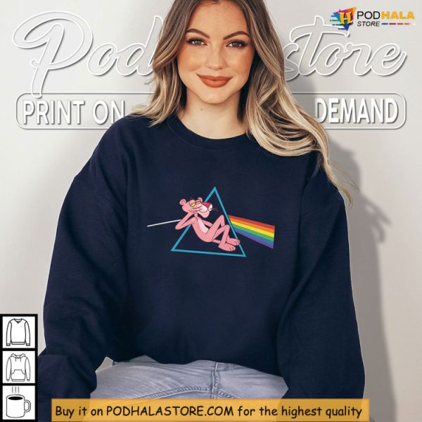 Pink Panther Shirt With Rainbow Beam Remix, Funny Classic Music Art