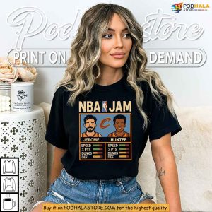 Retro Cleveland NBA Jam Cavaliers Shirt With Jerome And Hunter Artwork 2