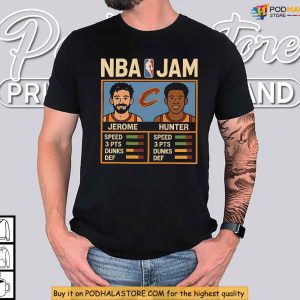 Retro Cleveland NBA Jam Cavaliers Shirt With Jerome And Hunter Artwork 4