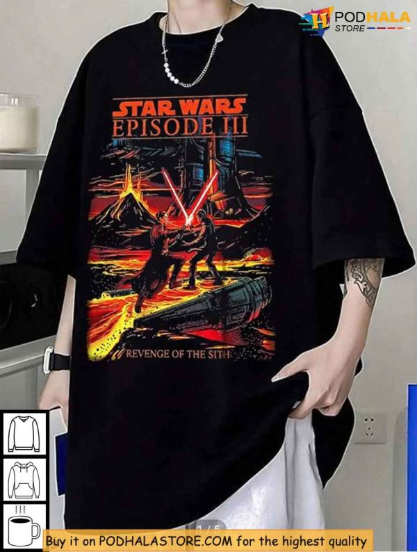 Retro Mustafar Battle Scene Revenge Of The Sith Shirt, Fan Art Collectible