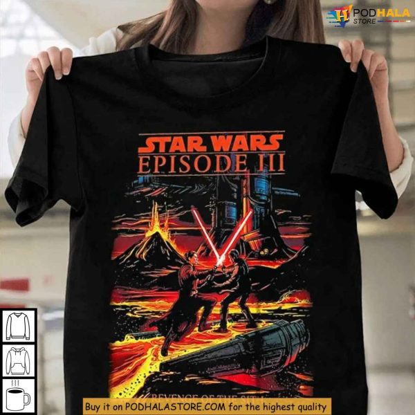Retro Mustafar Battle Scene Revenge Of The Sith Shirt, Fan Art Collectible