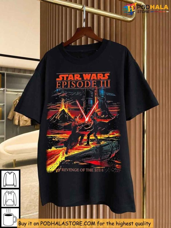 Retro Mustafar Battle Scene Revenge Of The Sith Shirt, Fan Art Collectible