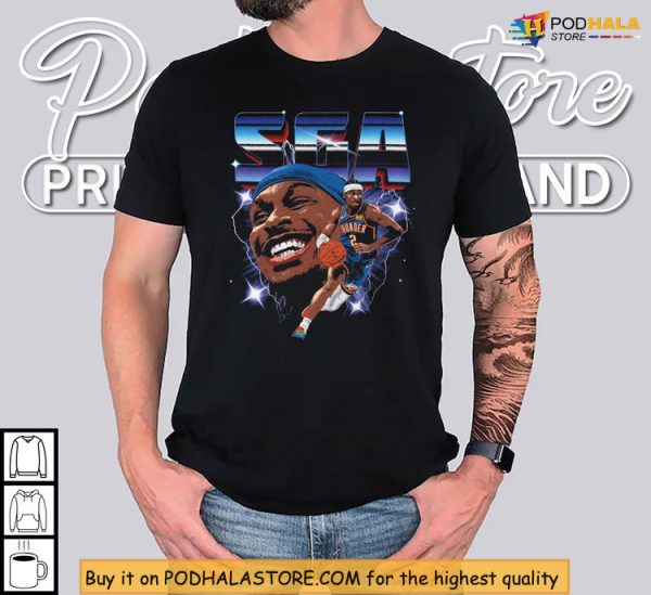 Retro SGA Bootleg Shirt, OKC Thunder Gift, 90s Basketball Inspired Look
