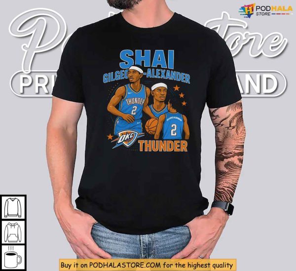 Shai Gilgeous-Alexander Shirt, Oklahoma City Thunder Legend Collage Artwork