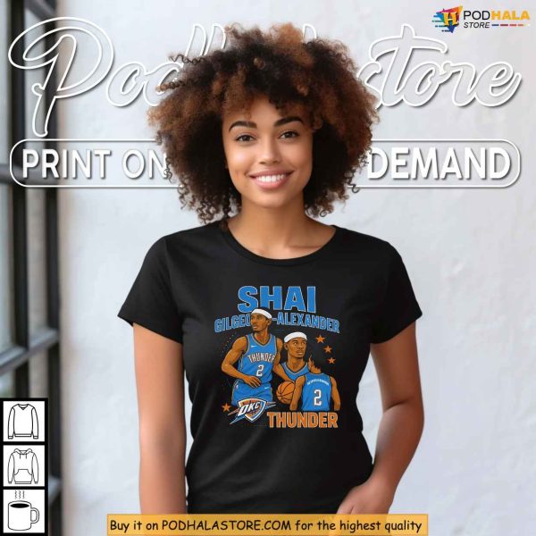Shai Gilgeous-Alexander Shirt, Oklahoma City Thunder Legend Collage Artwork