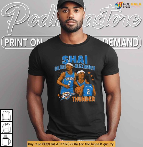Shai Gilgeous-Alexander Shirt, Oklahoma City Thunder Legend Collage Artwork
