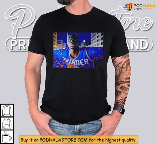 Shai Gilgeous-Alexander Shirt, Thunder’s Batman Mashup for NBA 2025