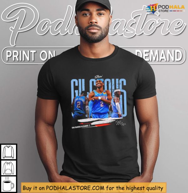 Shai Gilgeous-Alexander Shirt, Triple Pose For OKC Game Day Spirit
