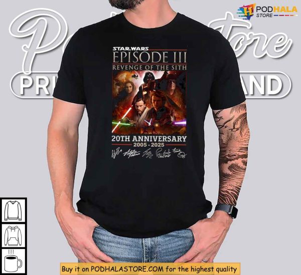 Star Wars 2005 2025 Shirt, Revenge Of The Sith Shirt, Jedi Era Throwback