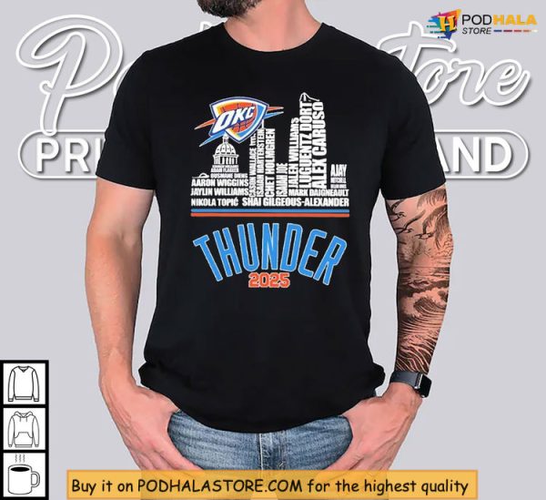 Thunder 2025 Shirt Honors OKC Team Pride, Skyline Design And MVP Drive