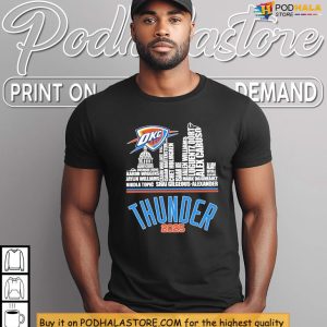 Thunder 2025 Shirt Honors OKC Team Pride Skyline Design And MVP Drive 3