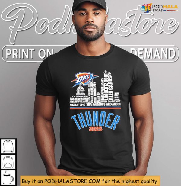 Thunder 2025 Shirt Honors OKC Team Pride, Skyline Design And MVP Drive