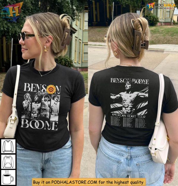 Benson Boone Shirt, Vintage Sunflower Graphic, American Heart Tour Merch