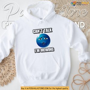 Blue Ooh Emoji Shirt With Can’t Talk I’m Mewing Meme Power
