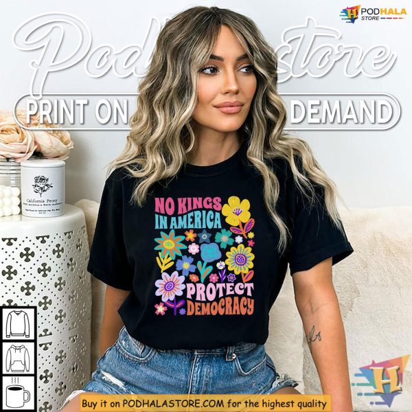 Bold Protect Democracy Shirt, No Kings Political Art for Activists