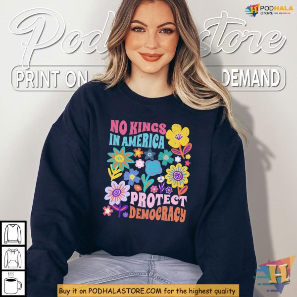 Bold Protect Democracy Shirt, No Kings Political Art for Activists