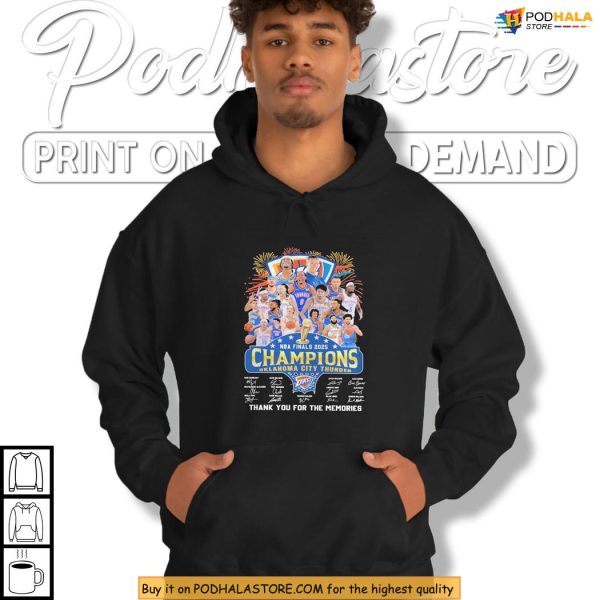 Champions Shirt Commemorating Thunder 2025 Victory With Players And Signatures
