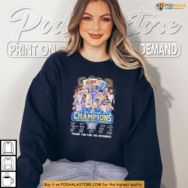 Champions Shirt Commemorating Thunder 2025 Victory With Players And Signatures