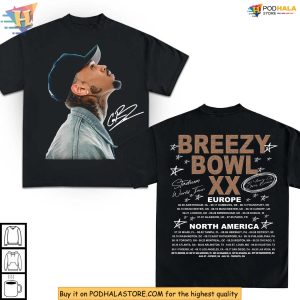 Chris Brown Shirt Breezy Bowl XX Fan Tour Merch Stadium World Concert Vibes