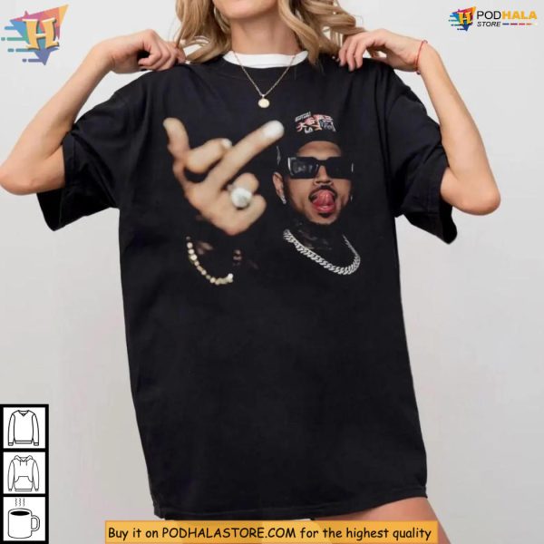 Chris Brown Shirt, Breezy Bowl XX Vintage Style, Middle Finger Music Vibe