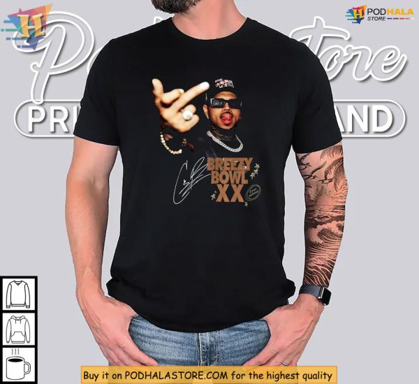 Chris Brown Shirt Vintage Breezy Bowl XX Middle Finger Rap Graphic