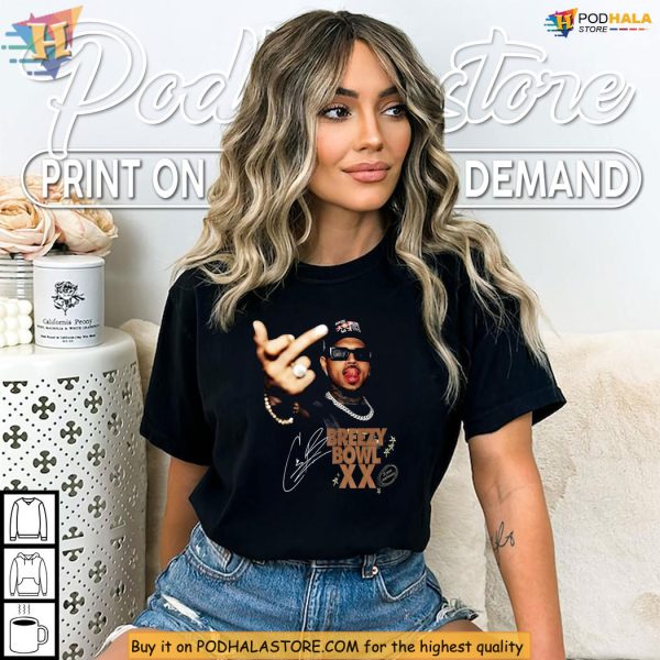 Chris Brown Shirt Vintage Breezy Bowl XX Middle Finger Rap Graphic
