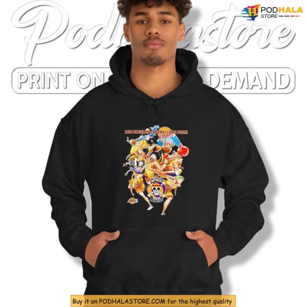Exclusive La Lakers One Pice Collab Merch Sell Shirt For Otaku Hoopers