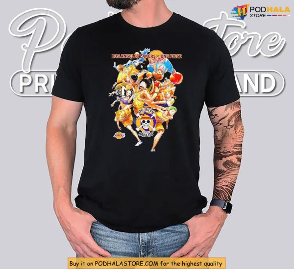 Exclusive La Lakers One Pice Collab Merch Sell Shirt For Otaku Hoopers