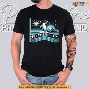 Flippers Up Shirt Showcasing Penguin Pride And Island Wilderness 2