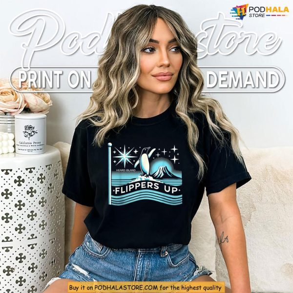 Flippers Up Shirt Showcasing Penguin Pride And Island Wilderness