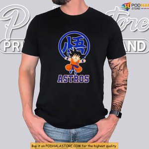 Funny Astros Shirt Featuring Goku Kanji And Anime Crossover