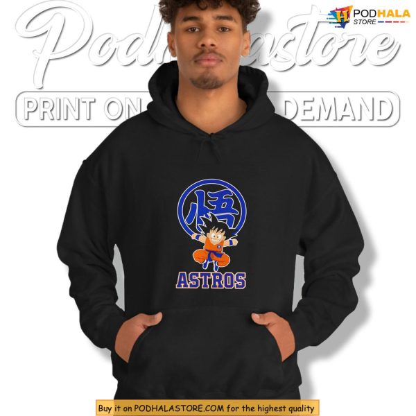 Funny Astros Shirt Featuring Goku Kanji And Anime Crossover