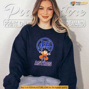Funny Astros Shirt Featuring Goku Kanji And Anime Crossover 4