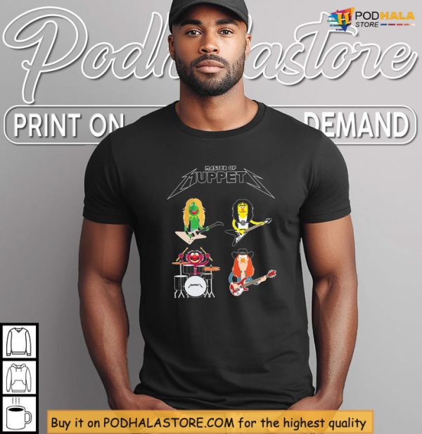 Funny Muppets Metallica Band Shirt With Master Of Muppets Rock Theme