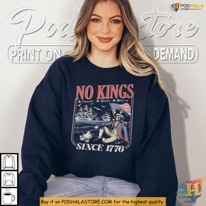 Historic 1776 No Kings Shirt With Anti Fascist Freedom Vibes 3