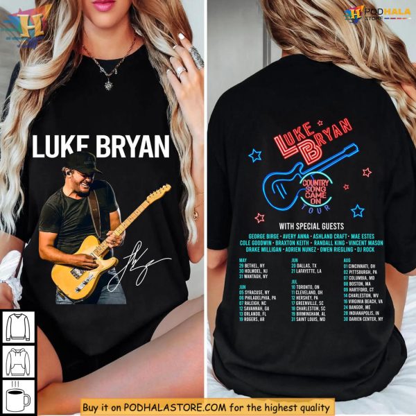 Luke Bryan Shirt, Country Song Came On Tour Graphic, Perfect Fan Gift