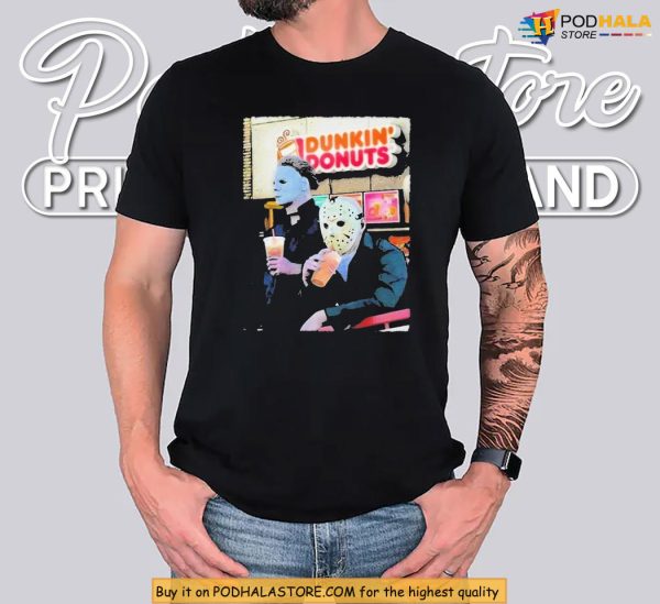 Michael Dunkin Coffee Break Shirt With Jason At Donut Shop