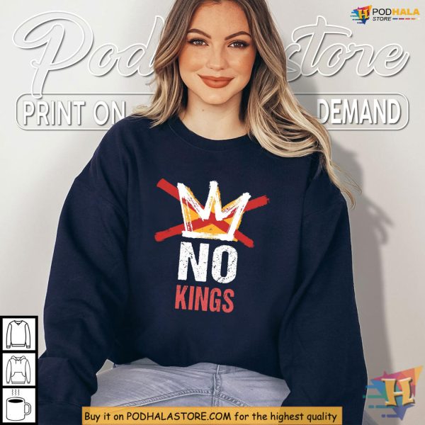 No Kings Crown Protest Art On A Striking Political Shirt For Activists