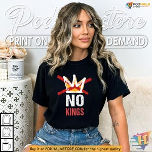 No Kings Crown Protest Art On A Striking Political Shirt For Activists 3