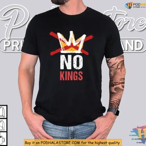 No Kings Crown Protest Art On A Striking Political Shirt For Activists 4
