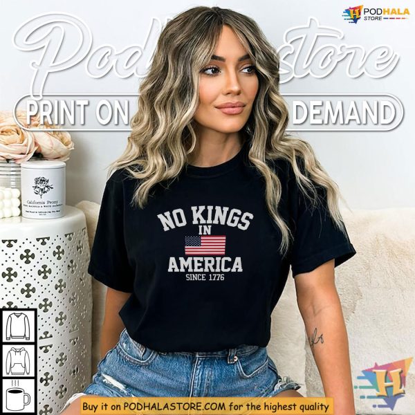 No Kings Democracy Shirt, USA Protest Graphic for July 4th Celebration