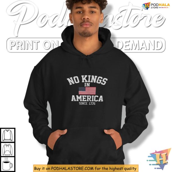 No Kings Democracy Shirt, USA Protest Graphic for July 4th Celebration