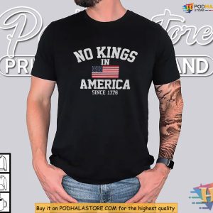 No Kings Democracy Shirt USA Protest Graphic for July 4th Celebration 3
