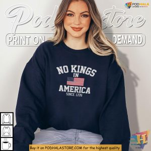 No Kings Democracy Shirt USA Protest Graphic for July 4th Celebration 4
