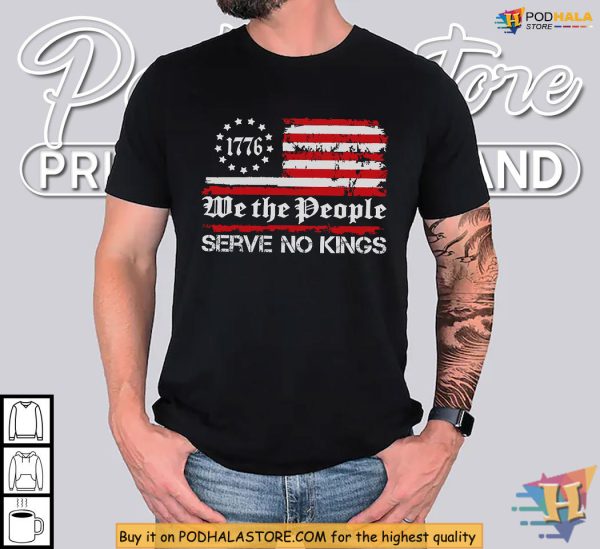 No Kings Shirt Featuring We The People, Anti Tyranny American Protest Look