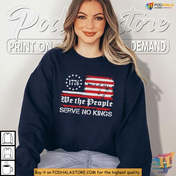 No Kings Shirt Featuring We The People, Anti Tyranny American Protest Look