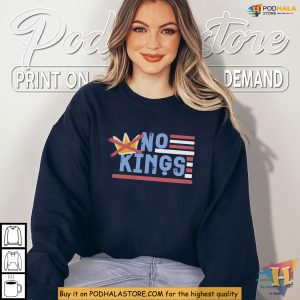 No Kings Shirt Retro America Vibe With Crossed Crown And Liberty Graphic 4