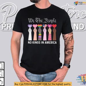 No Kings Shirt with Raised Fists and Hearts, United for All People