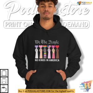 No Kings Shirt with Raised Fists and Hearts United for All People 3