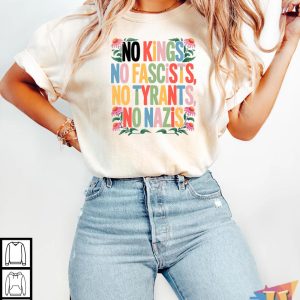 No Kings Statement Shirt, Resist Fascists Fashion, Anti Tyrants Protest Gear
